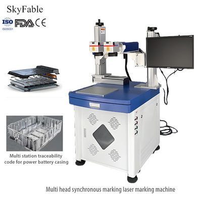 Buon prezzo Macchina di marcatura laser a fibre multi-testa automatizzata per nuove energie resistenti alle alte temperature in linea