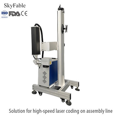 Giá tốt. Máy đánh dấu bay bằng laser thân thiện với môi trường chất lượng thực phẩm cho chai và lon đồ uống trực tuyến