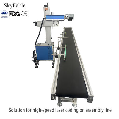 Guter Preis Metall-Kunststoff-Glas-Fliegende Markierungsmaschine Faserlasergravurmaschine Luftkühlung Online