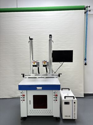 Goede prijs UV Cold Light Dual-Head Laser Marking Machine with Dual-Station Synchronization and 355nm Ultraviolet Laser for 0.01mm Precision Engraving online